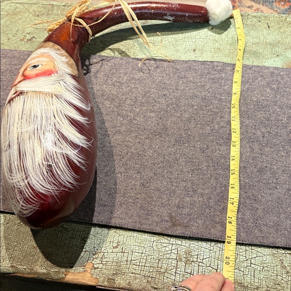 Hand Painted Santa Gourd Signed Lori Morris Folk Art Christmas Decor - Picture 6 of 6